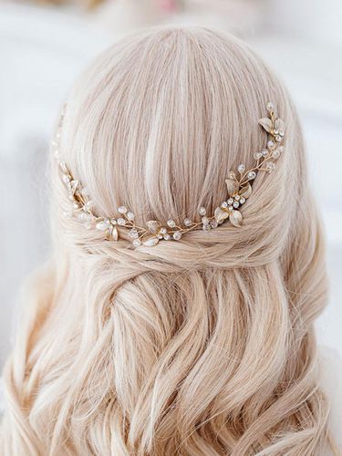 Accessoire de casque de mariage en mtal perle accessoires de cheveux blonds clairs pour la marie - Milanoo - Modalova