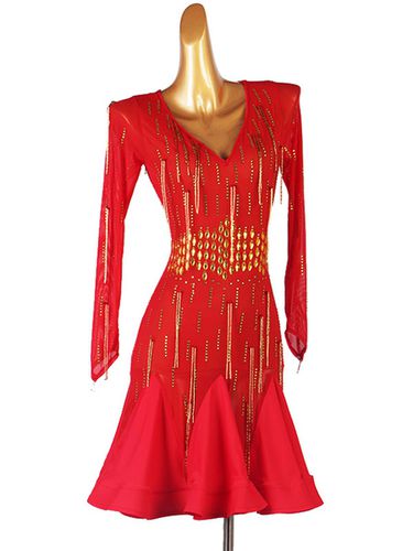 Robes de danse latine Ture Red Women&#39;s Lycra Spandex Dress costume de danse - Milanoo FR - Modalova