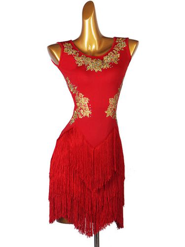 Robes de danse latine Robe Lycra Spandex rouge Costume de danse de danseuse latine - Milanoo FR - Modalova