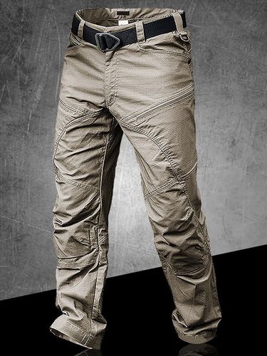 Pantalonss Pantalon cargo droit taille naturelle dcontracte Pantalon kaki - Milanoo FR - Modalova