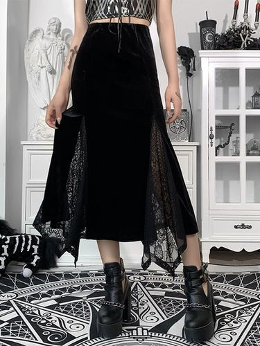 Jupe longue en dentelle noire jupe gothique en polyester - Milanoo - Modalova
