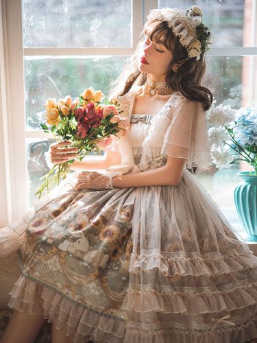 Sweet Lolita Robe imprim floral Robe sans manches en polyester - Milanoo FR - Modalova