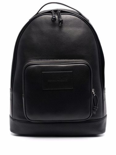 Logo Leather Backpack - Emporio Armani - Modalova