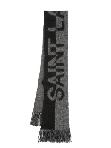 Saint Laurent Wool Scarf With Logo - Saint Laurent - Modalova
