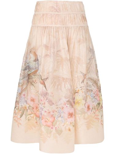 Linen And Silk Blend Midi Skirt - Zimmermann - Modalova