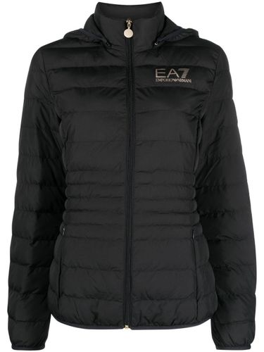 Logo Short Down Jacket - EA7 EMPORIO ARMANI - Modalova