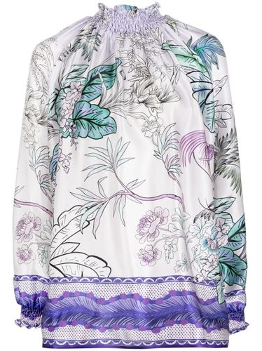 High Neck Printed Silk Blouse - FOR RESTLESS SLEEPERS - Modalova