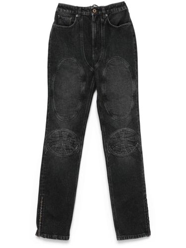 Padded Deatils Denim Jeans - JEAN PAUL GAULTIER - Modalova
