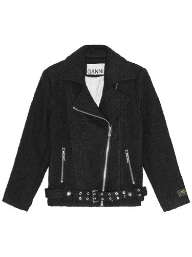 GANNI Boucle Wool Biker Jacket - GANNI - Modalova