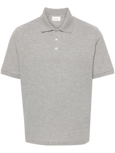Logo Cotton Polo Shirt - Saint Laurent - Modalova