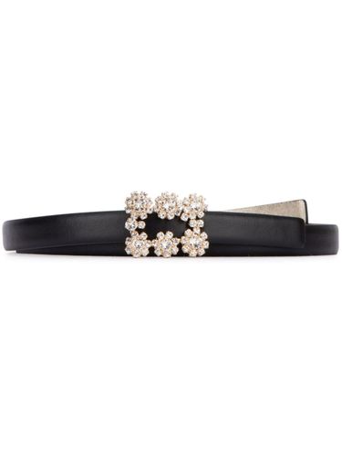 Flower Strass Buckle Leather Belt - Roger Vivier - Modalova