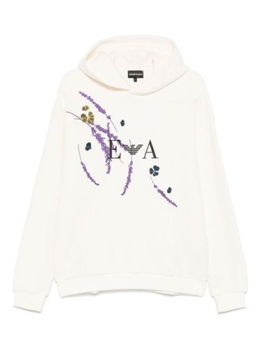 Printed Cotton Hoodie - Emporio Armani - Modalova