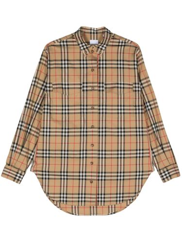 Burberry Check Motif Cotton Shirt - Burberry - Modalova