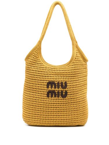 Miu Miu Ivy Rafia Eccect Tote Bag - Miu Miu - Modalova