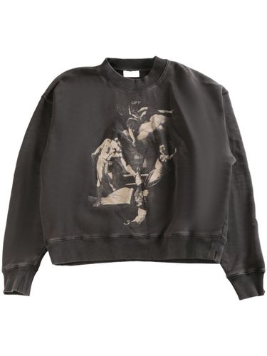 Off White Printed Cotton Sweatshirt - Off White - Modalova