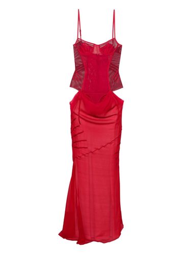 The Attico Silk Long Dress - The Attico - Modalova