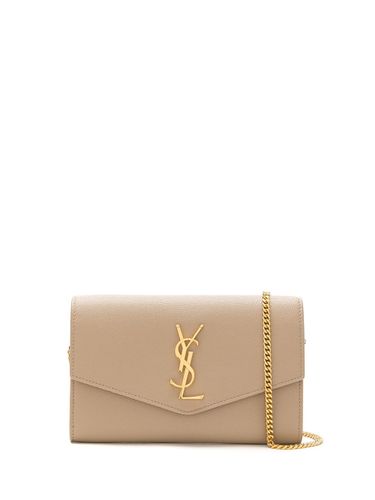 Uptown Leather Wallet On Chain - Saint Laurent - Modalova