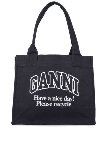 GANNI Organic Cotton Large Tote Bag - GANNI - Modalova