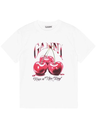 GANNI Cherry Organic Cotton T-Shirt - GANNI - Modalova