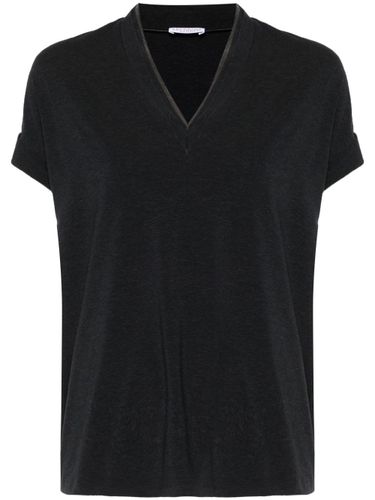 Cotton V-Necked T-Shirt - Brunello Cucinelli - Modalova