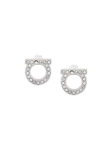 Gancini Crystal S Earrings - Ferragamo - Modalova