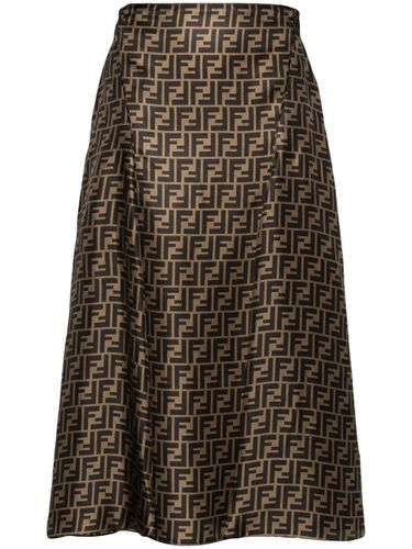 Fendi Ff Silk Midi Skirt - Fendi - Modalova