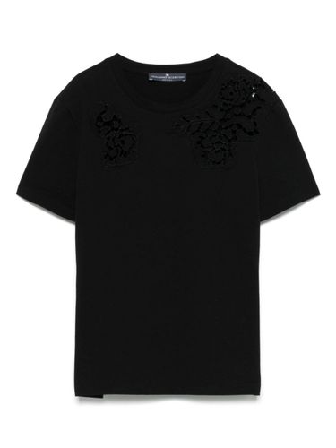 Lace Detail Cotton T-Shirt - Ermanno Scervino - Modalova
