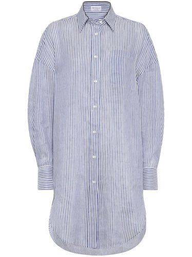 Striped Linen Shirt - Brunello Cucinelli - Modalova