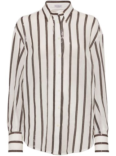 Striped Cotton Shirt - Brunello Cucinelli - Modalova