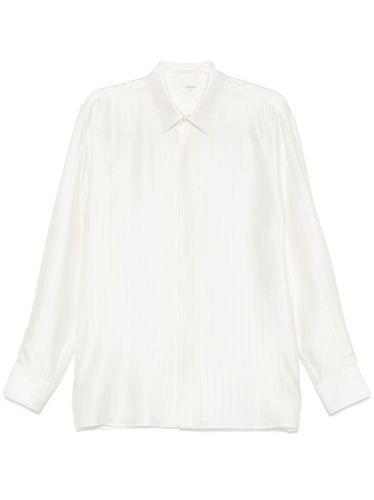 Striped Satin Piqué Shirt - Saint Laurent - Modalova