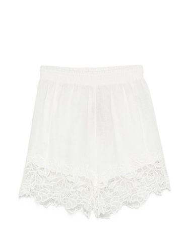 Embroidered Linen Shorts - Ermanno Scervino - Modalova