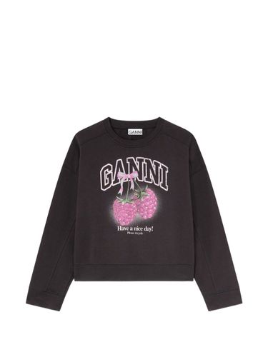 GANNI Raspberry Cotton Sweatshirt - GANNI - Modalova