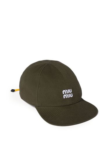 Miu Miu Logo Cotton Baseball Cap - Miu Miu - Modalova