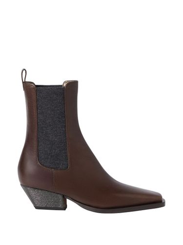 Leather Ankle Boots - Brunello Cucinelli - Modalova