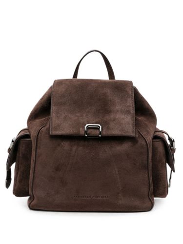 Suede Leather Backpack - Brunello Cucinelli - Modalova