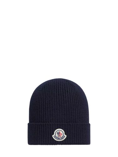 Moncler Logo Wool Beanie - Moncler - Modalova