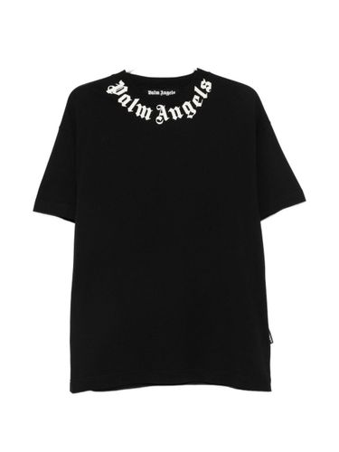 Palm Angels Logo Cotton T-Shirt - Palm Angels - Modalova