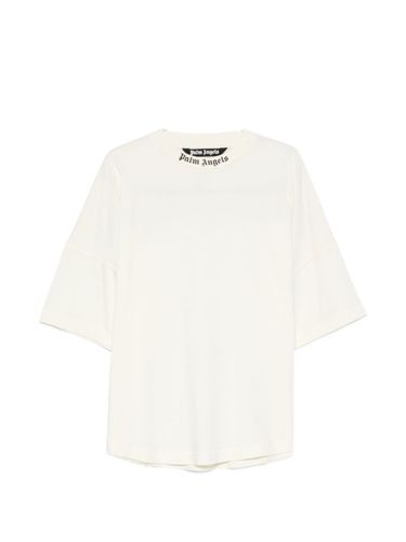 Palm Angels Logo Cotton T-Shirt - Palm Angels - Modalova