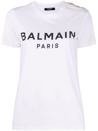 Balmain Logo Organic Cotton T-Shirt - Balmain - Modalova