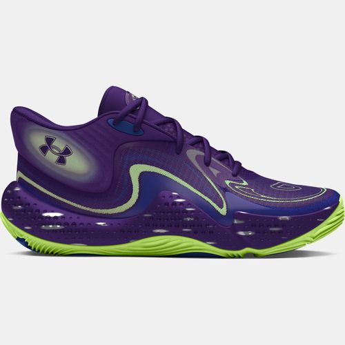 Chaussure de basket mi-montante Spawn 6 Start Of Season unisexe Mauve / Tech Bleu / Morph Vert 35.5 - Under Armour - Modalova