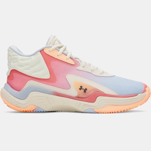 Chaussure de basketball mi-montante Spawn 7 unisexe Calcul / Sun Kiss / Washed Bleu Marine 43 - Under Armour - Modalova