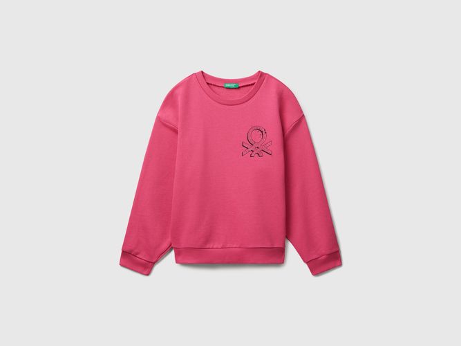 Benetton, Sweat-shirt À Imprimé Logo Pailleté, taille 2XL, , Enfants - United Colors of Benetton - Modalova