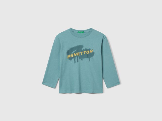 Benetton, T-shirt Avec Logo Imprimé, Taille: 3-4, Bleu Ciel, Enfants - United Colors of Benetton - Modalova