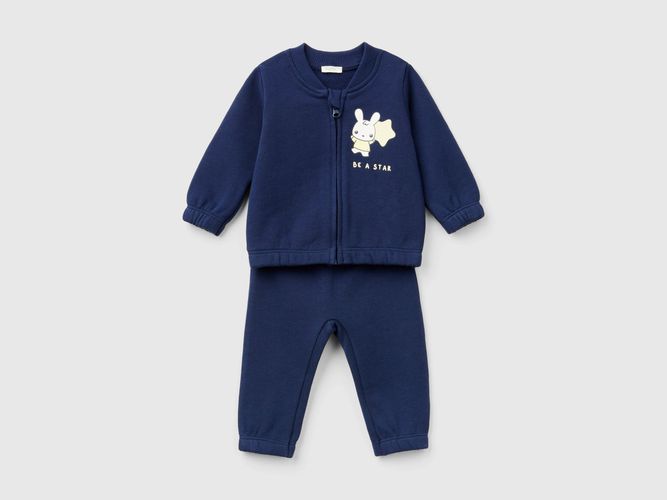 Benetton, Ensemble En Molleton De Coton Bio, taille 1-3, Bleu Foncé, Enfants - United Colors of Benetton - Modalova