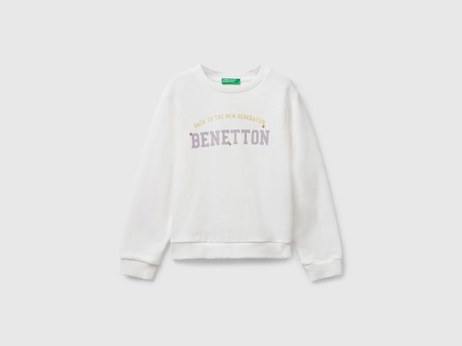 Benetton, Sweat-shirt À Imprimé Pailleté, taille 12-18, Crème, Enfants - United Colors of Benetton - Modalova