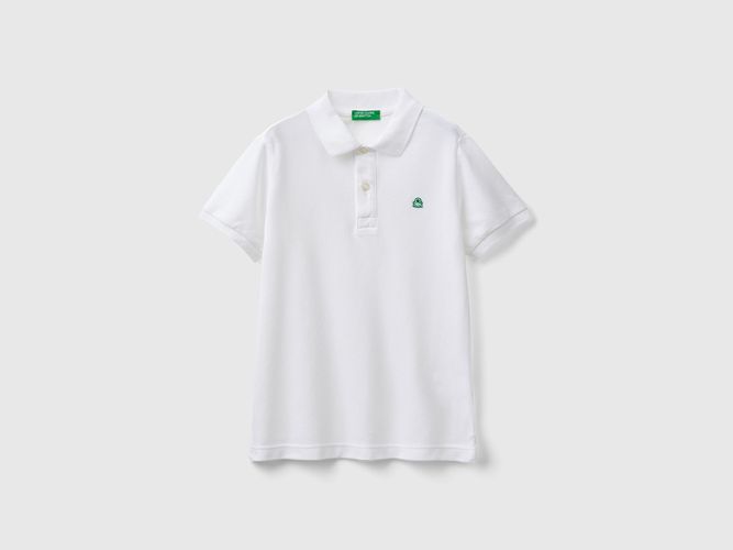 Benetton, Polo Ajusté En 100 % Coton Bio, taille 2XL, Blanc, Enfants - United Colors of Benetton - Modalova