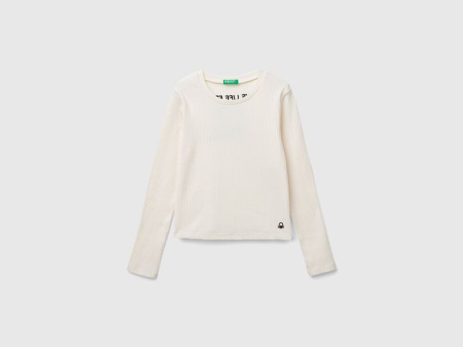 Benetton, Maglietta Con Stampa Sul Retro, taglia XL, Bianco Panna, Bambini - United Colors of Benetton - Modalova