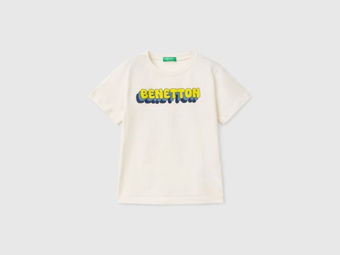 Benetton, T-shirt Avec Impression Du Logo, taille 12-18, Crème, Enfants - United Colors of Benetton - Modalova