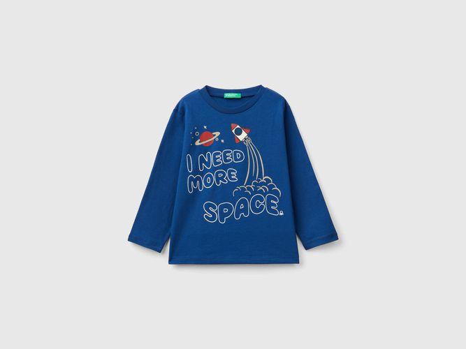 Benetton, Maglietta Regular Fit Con Stampa, taglia 82, Blu, Bambini - United Colors of Benetton - Modalova