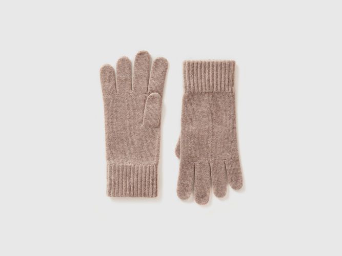 Benetton, Gants En Pur Laine Vierge, taille L, Tourterelle - United Colors of Benetton - Modalova